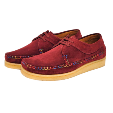 M387 Padmore & Barnes Willow – Maroon Suede Rainbow Stitch