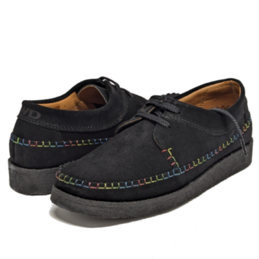 M387 Padmore & Barnes Willow – Black Suede Rainbow Stitch